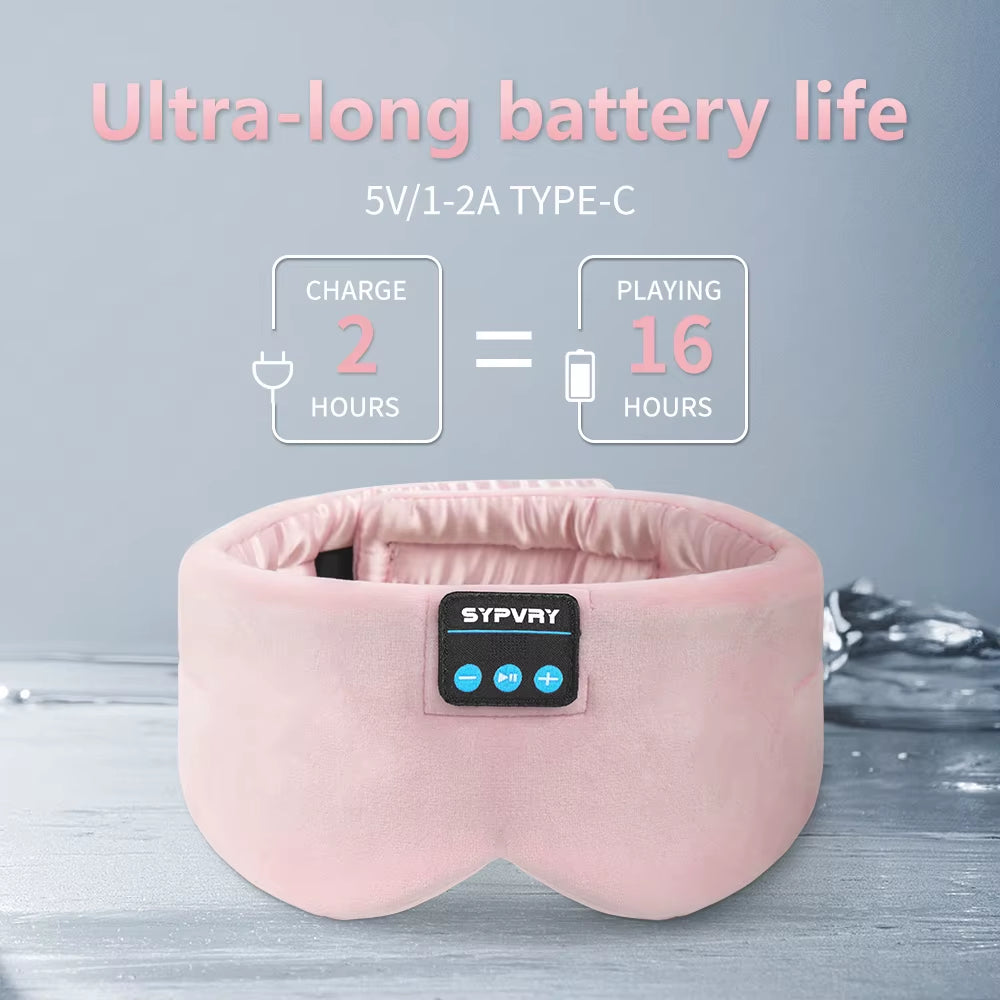 Sleeping Headphones Bluetooth Eye Mask for Women Men, Wireless Music Blackout Masks for Side Sleepers Insomnia Travel Gift