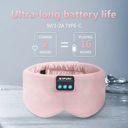 Sleeping Headphones Bluetooth Eye Mask for Women Men, Wireless Music Blackout Masks for Side Sleepers Insomnia Travel Gift